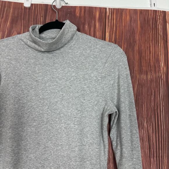 Vineyard Vines Rib Turtleneck Light Grey Heather Size Medium M Modal Cotton - Picture 3 of 6